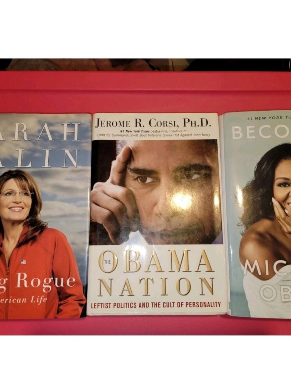 Lot 3 Books The Obama Nation: Leftist Politics Sarah Palin Michelle Obama Novel